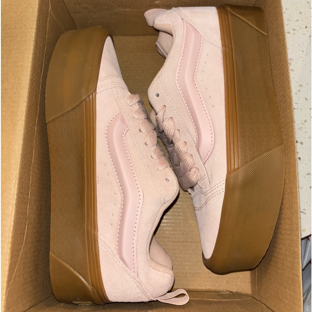 Vans Knu Stacked Pink Platform Suede Sneakers